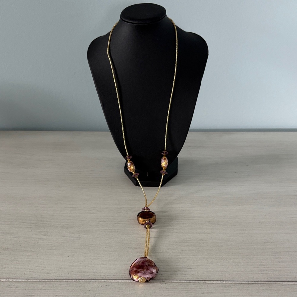 Chic Gold and Brown Beaded Necklace